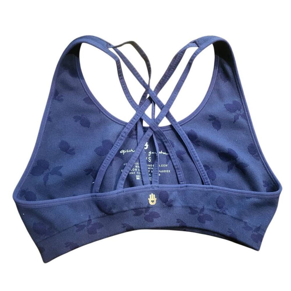 Spiritual Gangster Bra Women's Small Blue Lemon Flow Seamless Brami Jacquard - Picture 3 of 4